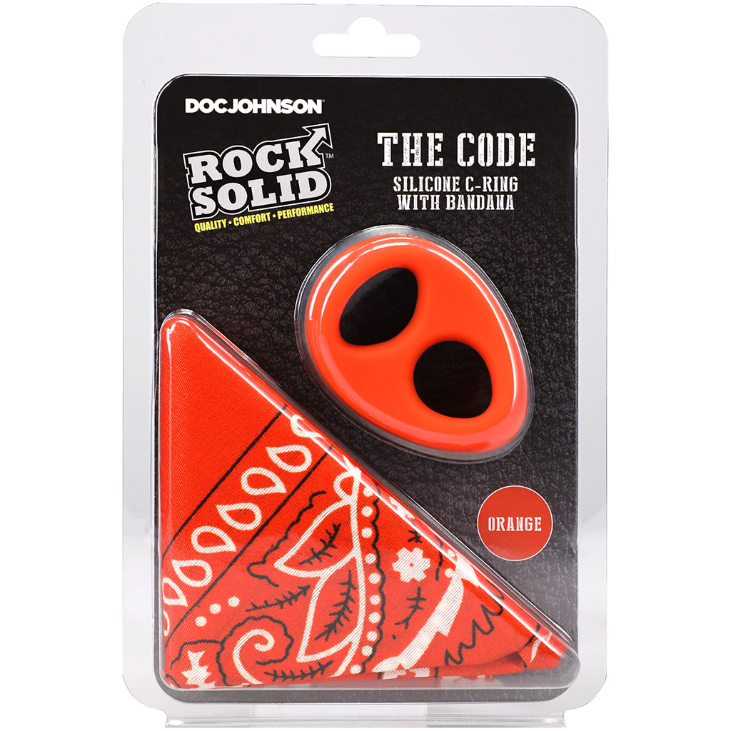 Rock Solid The Code C-Ring and Bandana Set in Orange Cock Rings
