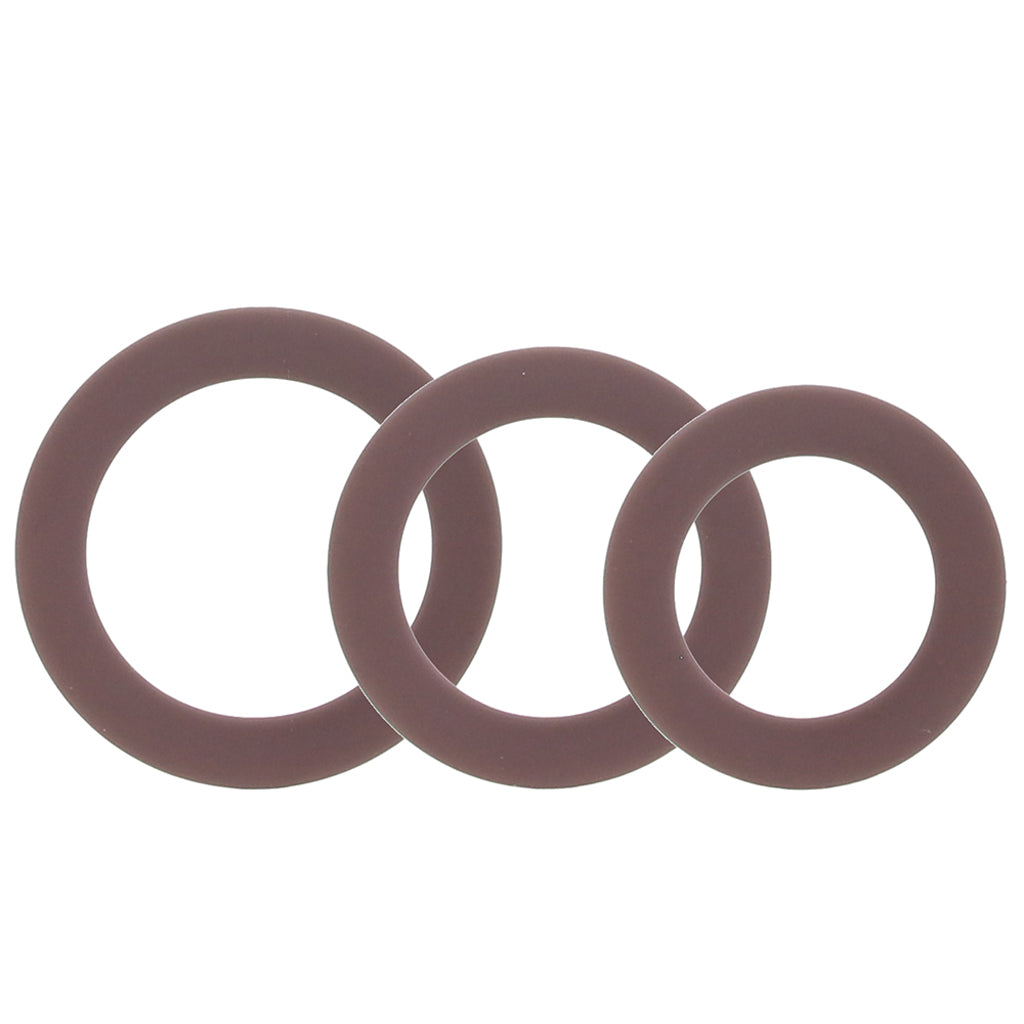 Jock Discreet Silicone Cock Ring Set in Dark Cock Rings