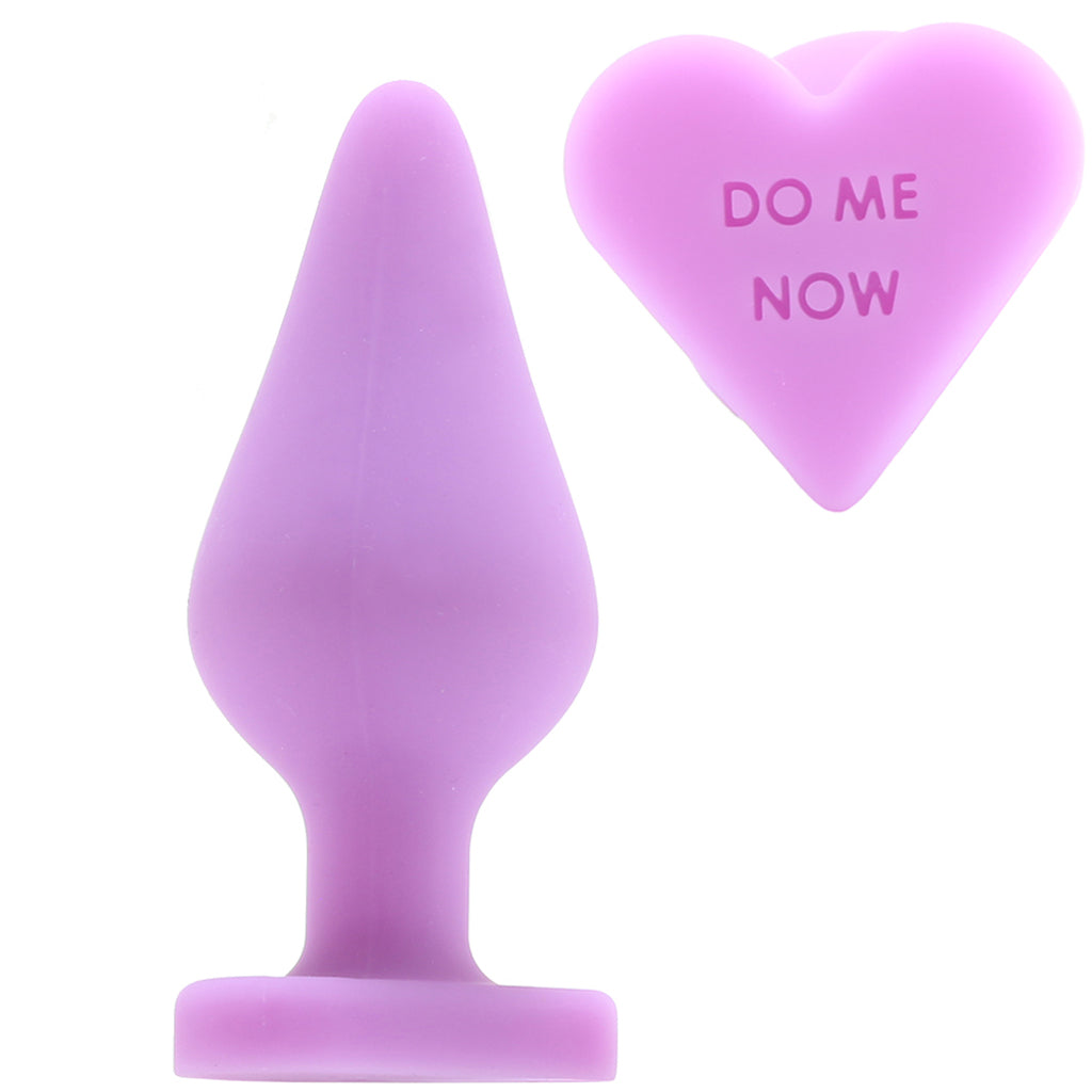 Candy Hearts Do Me Now Small Butt Plug in Purple Anal Sex Toys > Butt Plugs