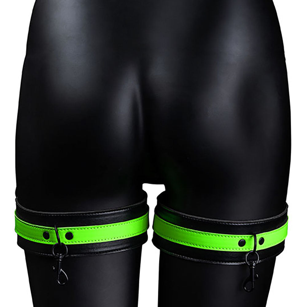 Ouch! Glow In The Dark Bondage Belt with Cuffs /M Bondage and Fetish > Men's Bondage Wear