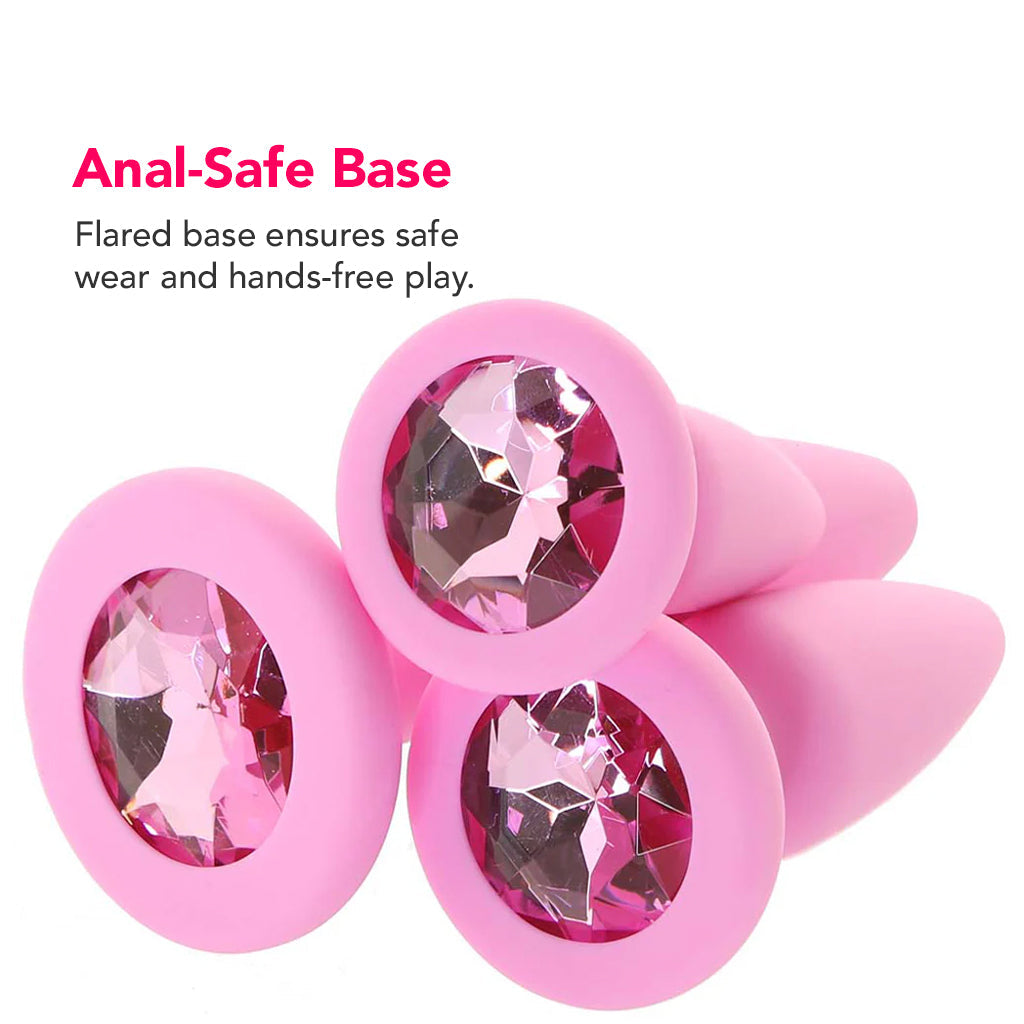 First Time Crystal Booty Anal Plug Set in Pink Anal Sex Toys > Butt Plugs