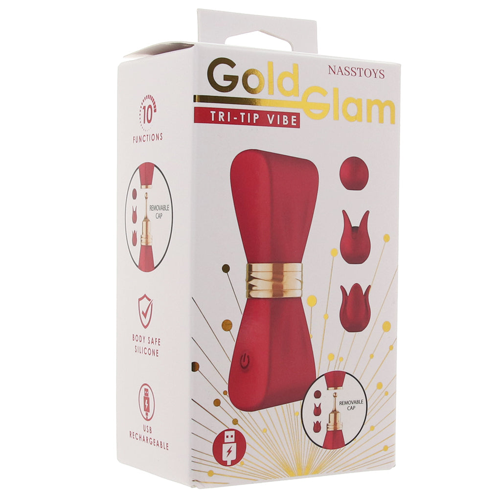 Gold Glam Tri-Tip Vibe Vibrators > Clitoral Stimulators