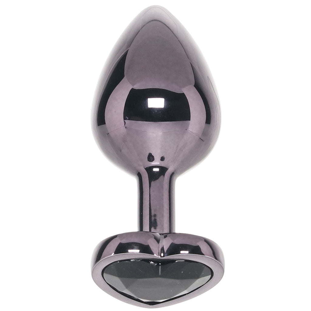 Jewel Black Diamond Heart Plug in Large Anal Sex Toys > Butt Plugs