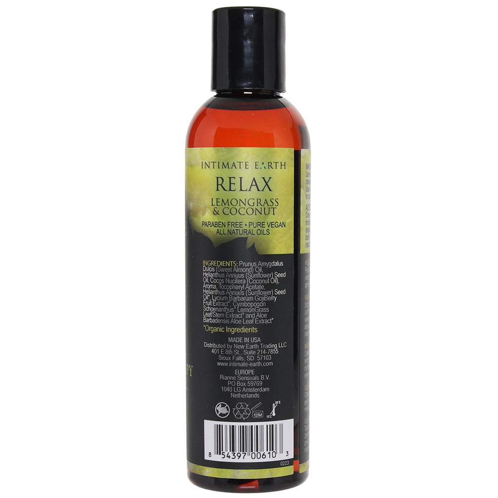 Relax Massage Oil 4oz/120ml in Lemongrass & Coconut Sensual Love > Massage