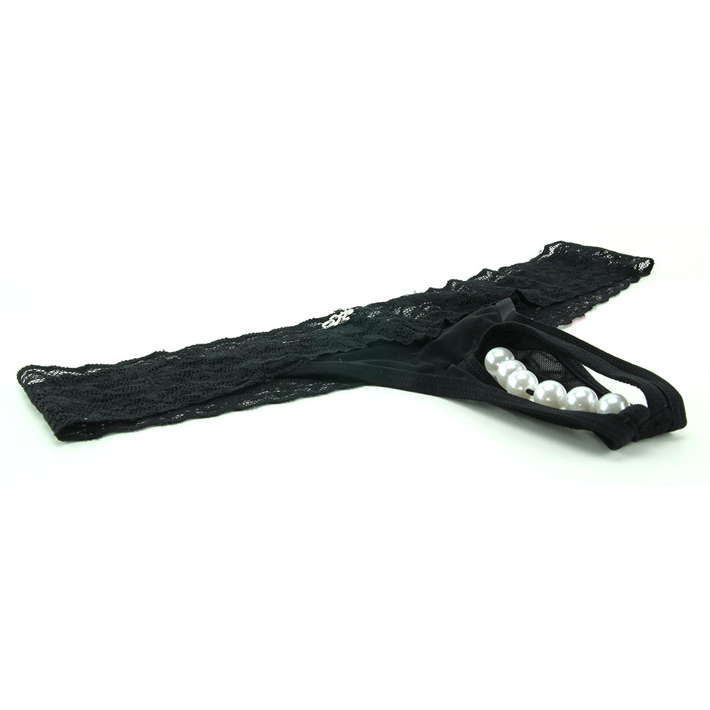 Stimulating Panties with Pearl Pleasure Beads Black /L Vibrators > Wearable & Panty Vibrators