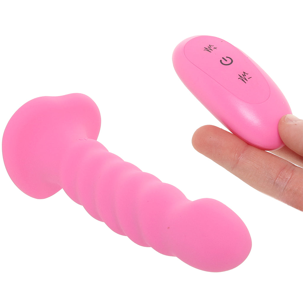 Colours 6 Inch Ribbed Remote Vibe in Pink Vibrators > G-Spot Vibrators