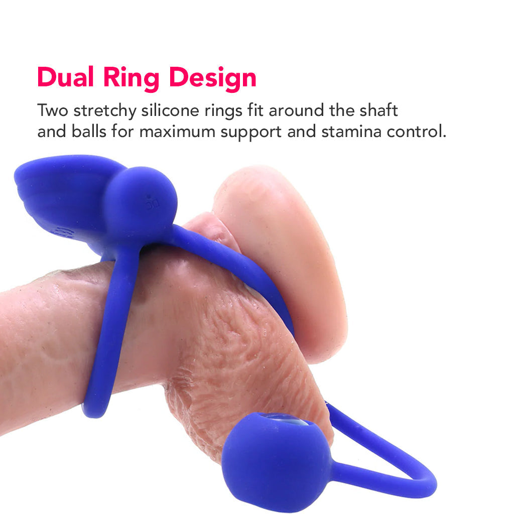 Dual Rockin' Rim Enhancer Cock Ring in Blue Cock Rings