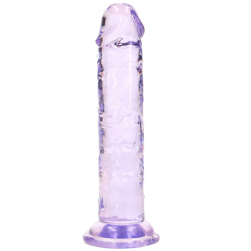 RealRock Crystal Clear Jelly 6 Inch Dildo in Purple Dildo Sex Toys > Realistic Dildos
