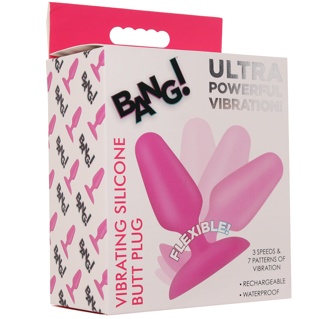 Bang! Vibrating Silicone Butt Plug in Pink Anal Sex Toys > Butt Plugs