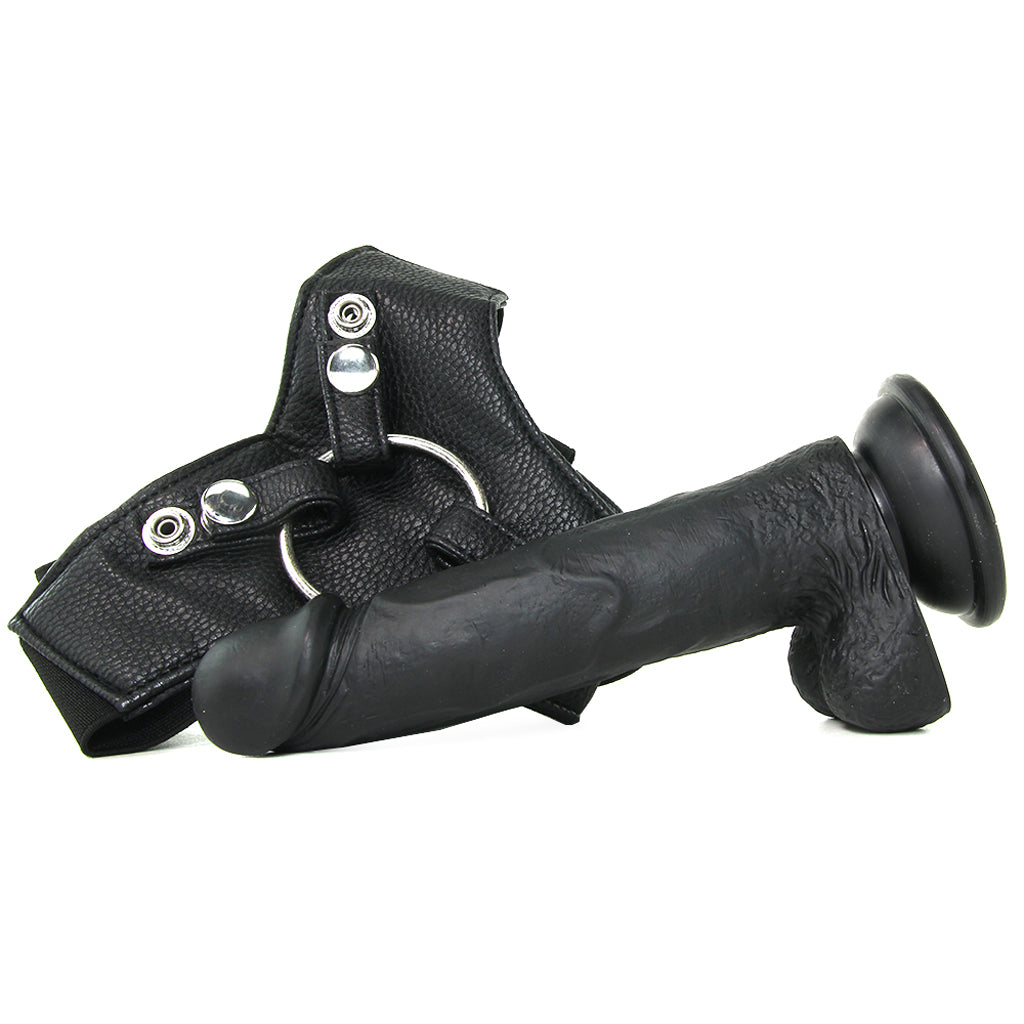 Realistic 8 Inch Strap-On in Black Dildo Sex Toys > Strap-On and Harnesses