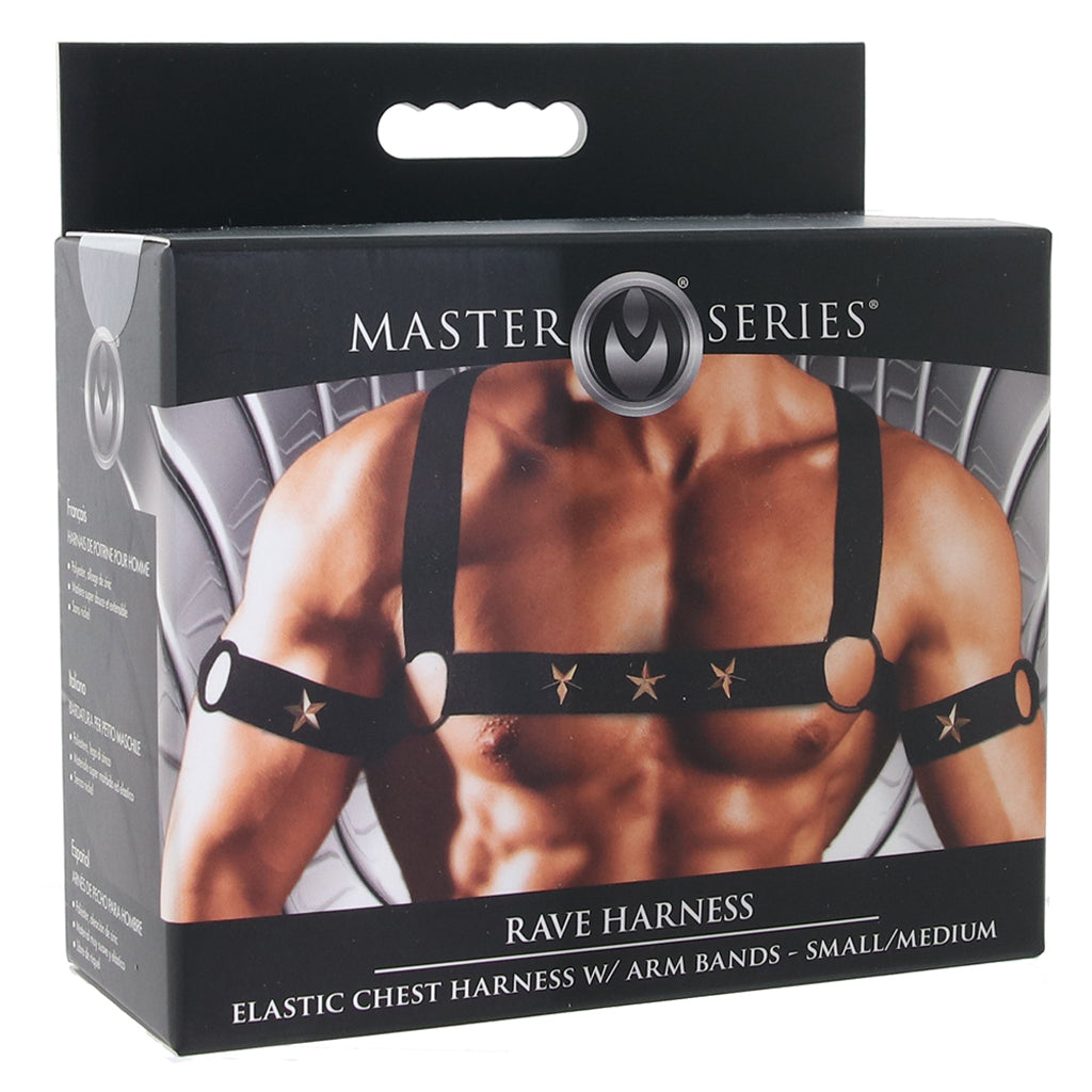 Master Series Rave Harness Elastic Chest Harness /M Bondage and Fetish > Men's Bondage Wear