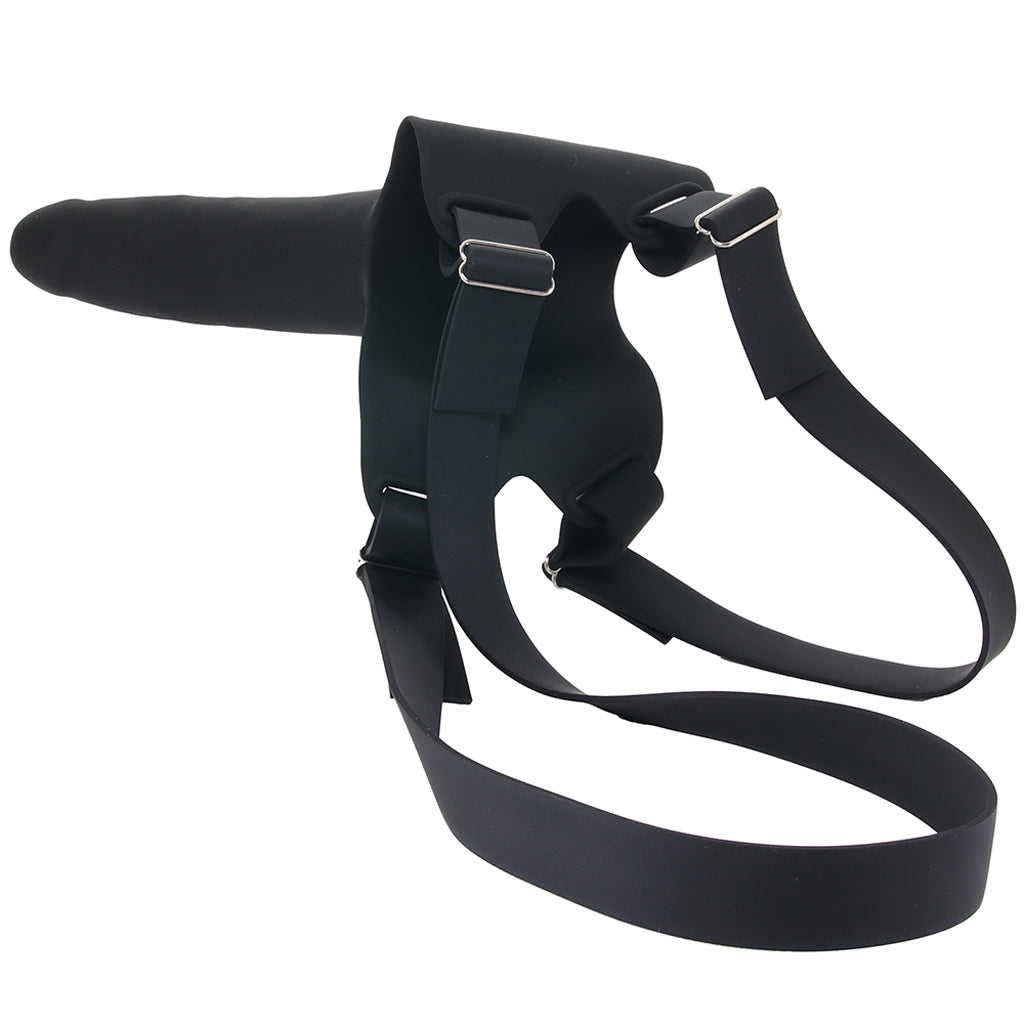 Accommodator Silicone Chin Strap Dildo in Black Dildo Sex Toys > Strap-On and Harnesses