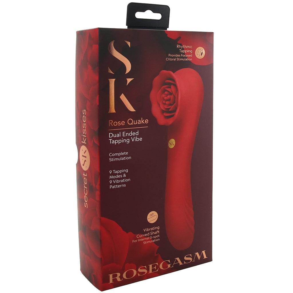 Secret Kisses Rose Quake Dual Ended Tapping Vibe Vibrators > G-Spot Vibrators