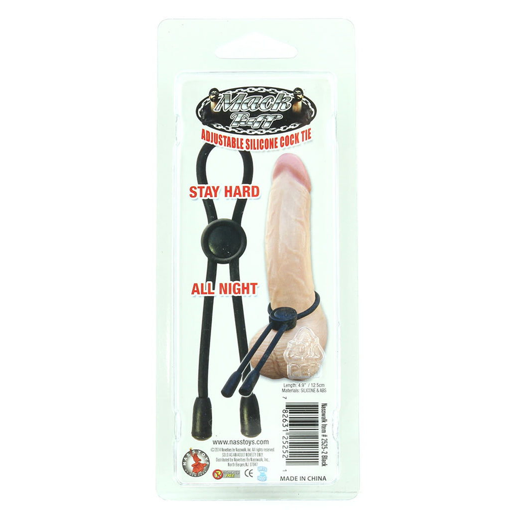 Adjustable Silicone Cock Tie in Black Cock Rings