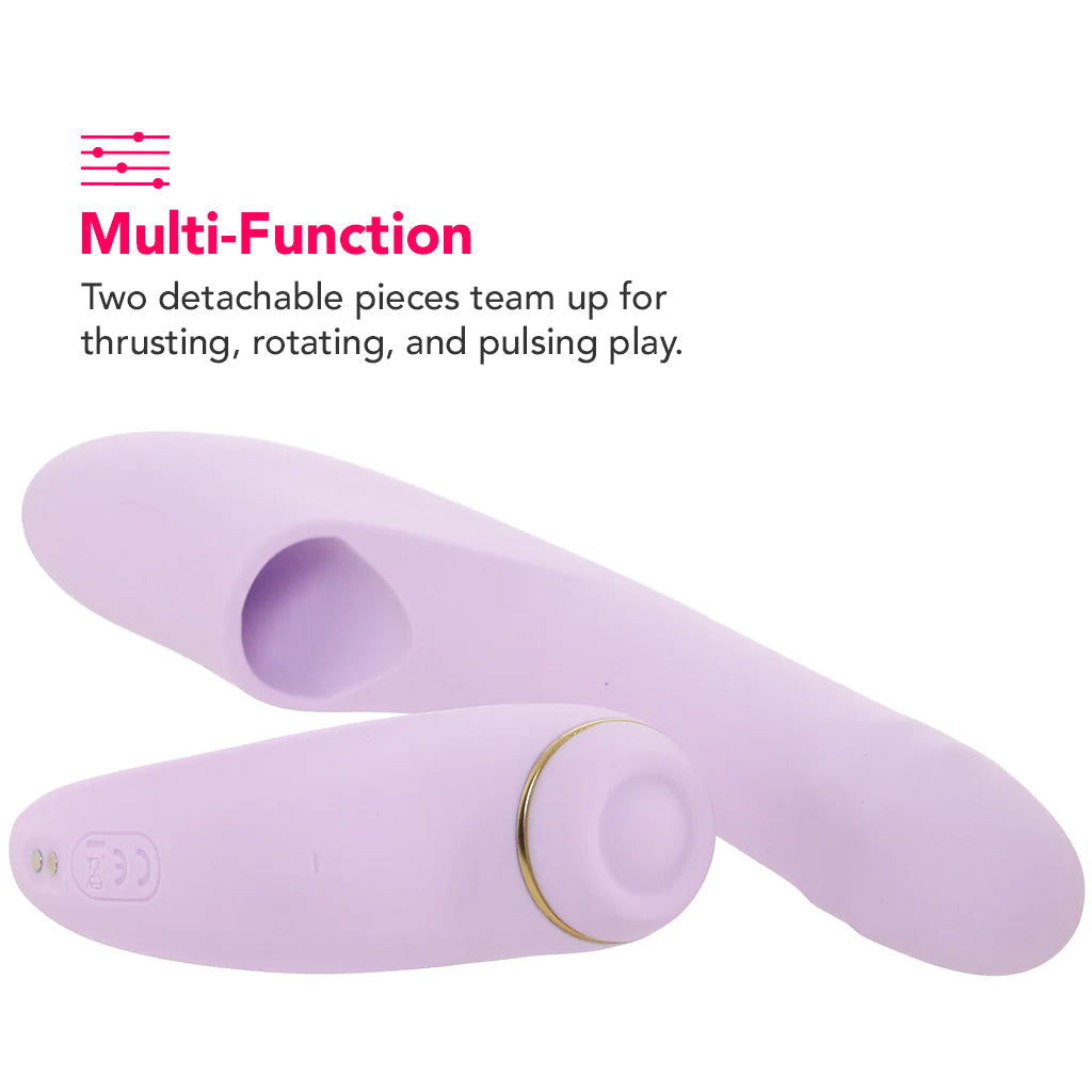DuoGlow Thrusting Beaded Vibe with Pulsing Stimulator Vibrators > G-Spot Vibrators
