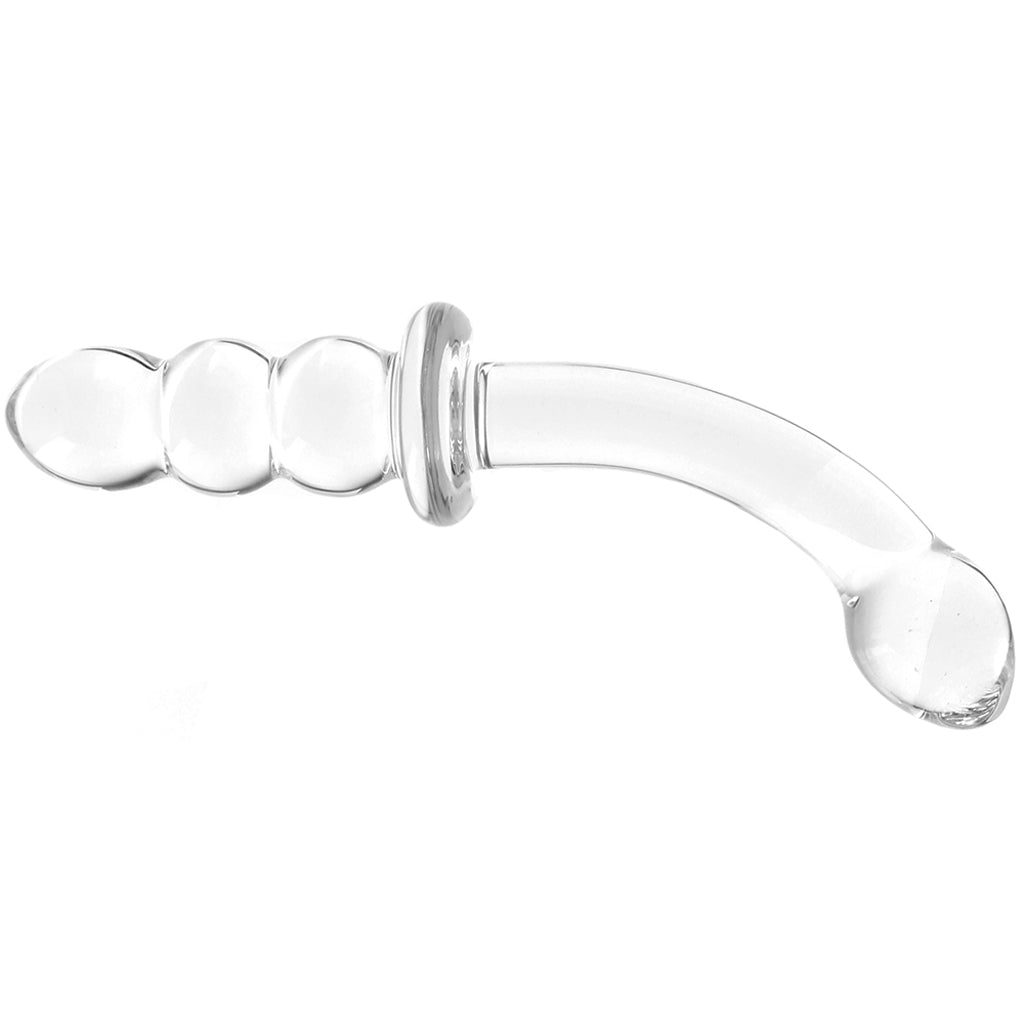 gläs 8 Inch Ribbed G-Spot Glass Dildo Dildo Sex Toys > G-Spot Dildos