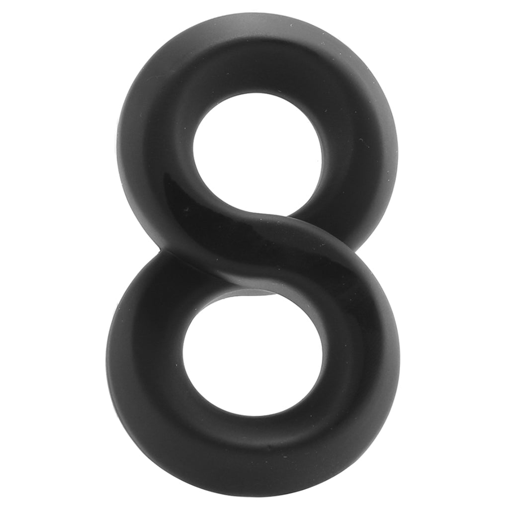 Ultra-Soft Crazy 8 Cock Ring in Black Cock Rings