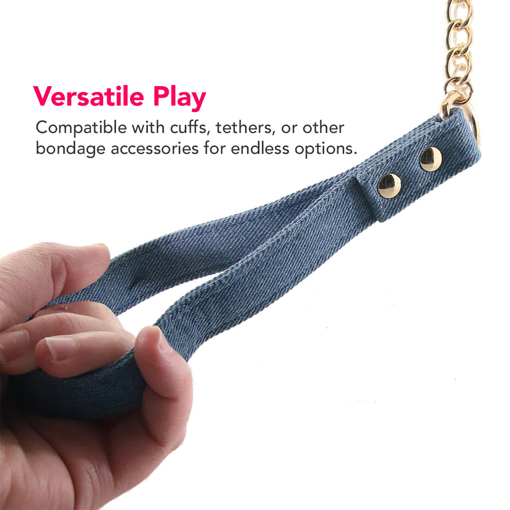 Ride 'Em Denim Collar With Leash Bondage and Fetish > Leashes and Collars