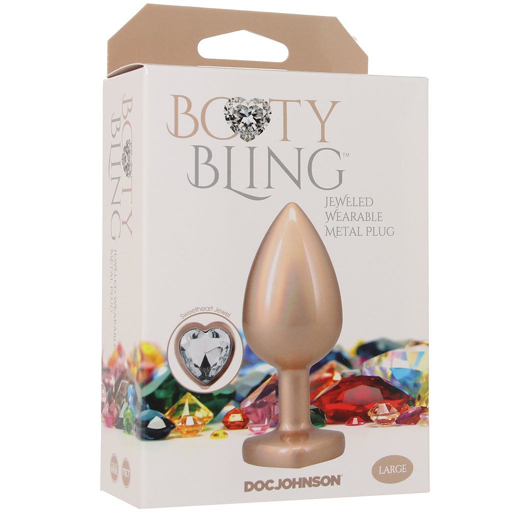 Booty Bling Gold Metal Jewelled Butt Plug in Large Anal Sex Toys > Butt Plugs