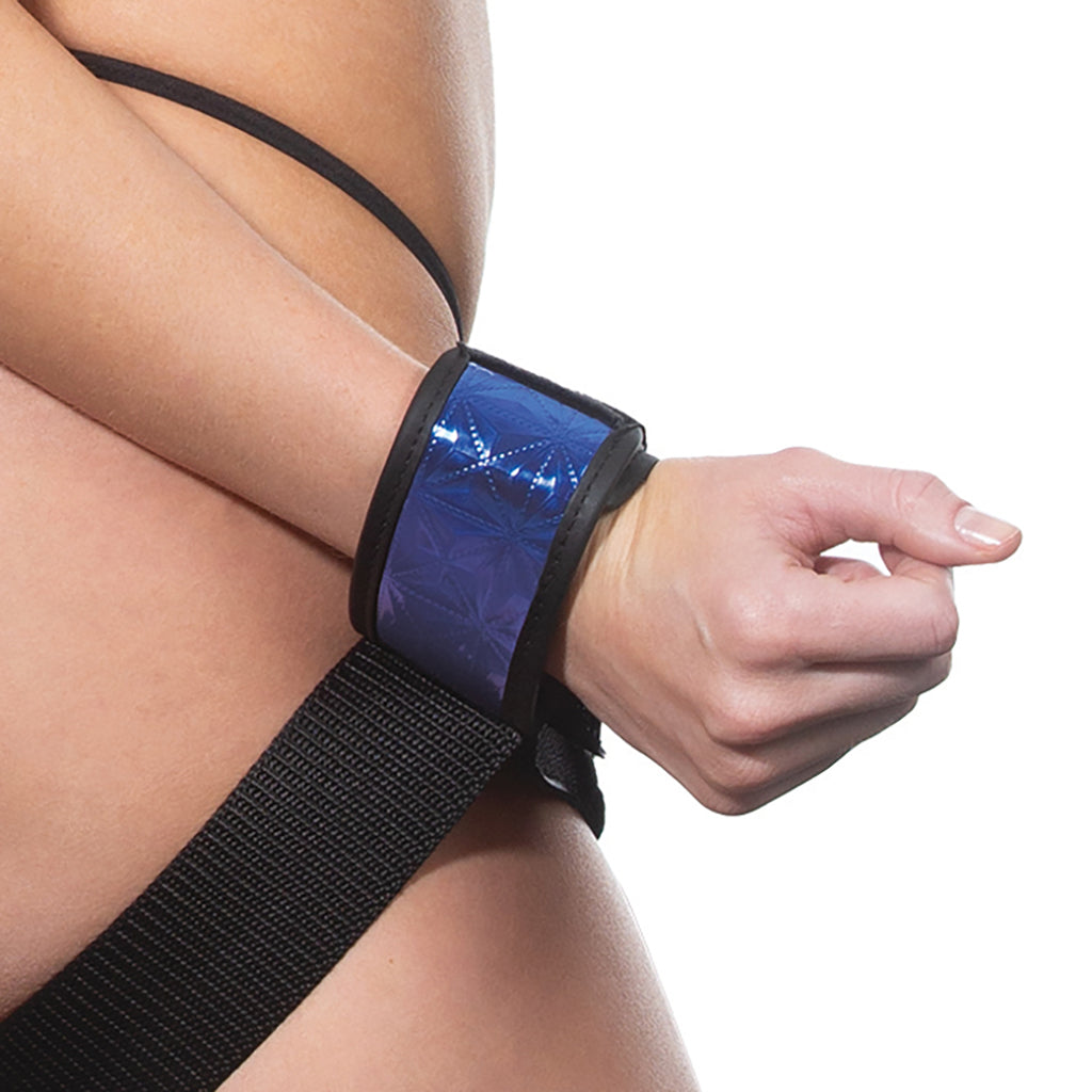 WhipSmart Diamond Wrist To Thigh Cuffs in Blue Bondage and Fetish > Wrist and Ankle Cuffs