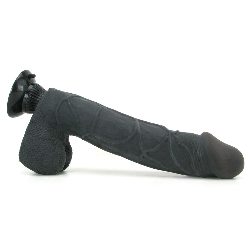 Real Feel Deluxe 12 Inch Vibrating Wall Banger Dildo in Bla Vibrators > Realistic Vibrator Dildos