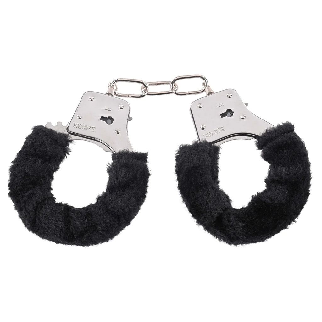 Black Furry Hand Cuffs Bondage and Fetish > Wrist and Ankle Cuffs