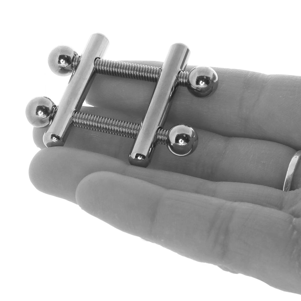 Nipple Grips Crossbar Nipple Vices in Silver Bondage and Fetish > Nipple Stimulators & Clamps