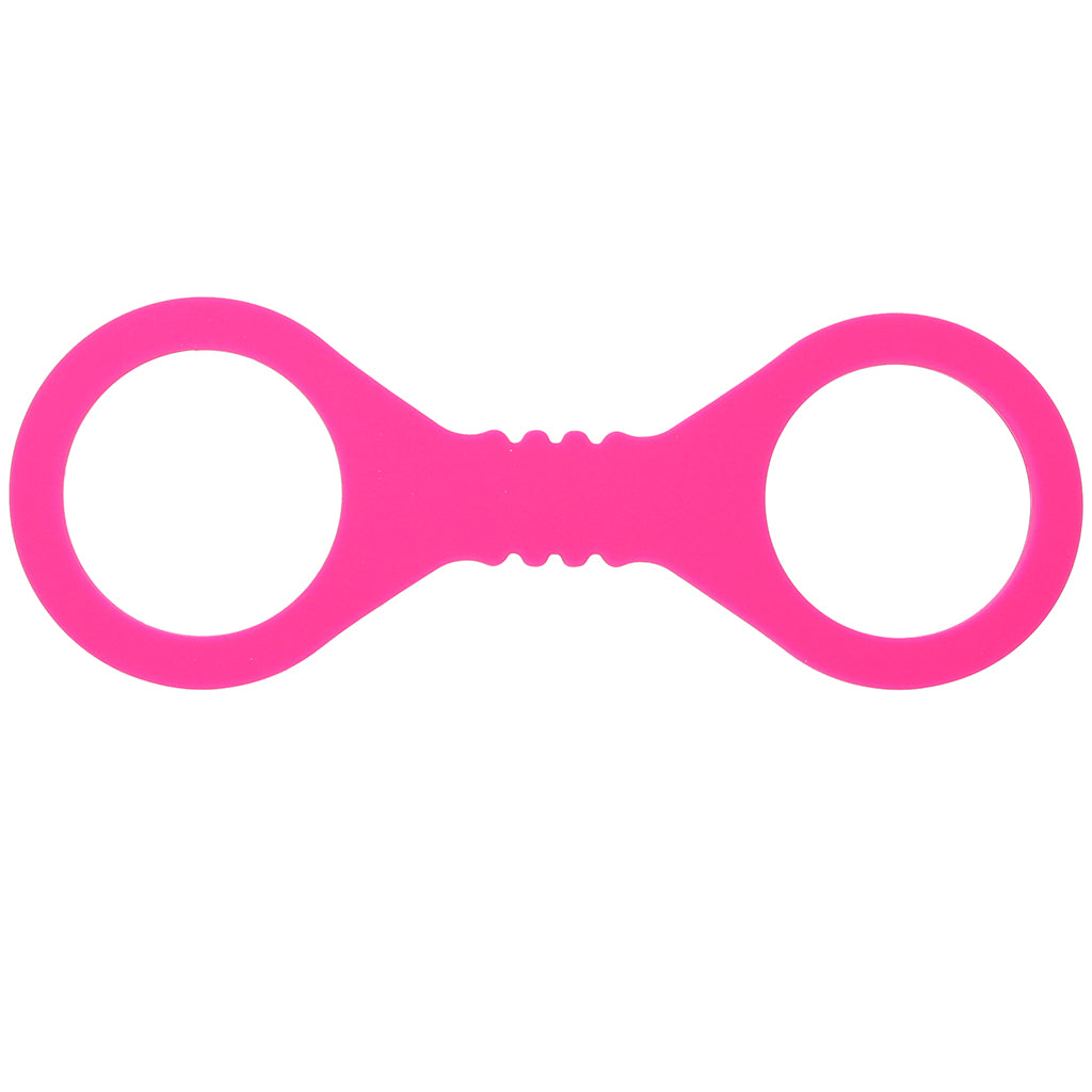 Sex & Mischief Hot Pink Silicone Cuffs in Small Bondage and Fetish > Wrist and Ankle Cuffs