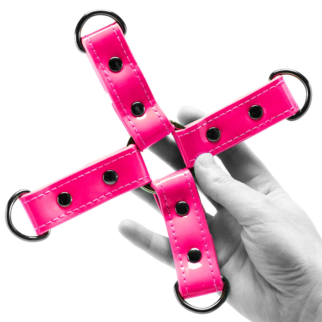 Electra Play Things Hog Tie in Neon Pink Bondage and Fetish > Restraints