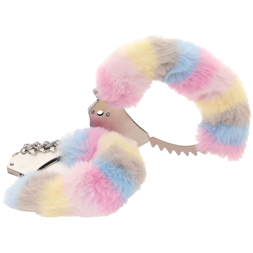 Ouch! Heavy Duty Fluffy Cuffs in Multi-Colour Bondage and Fetish > Wrist and Ankle Cuffs