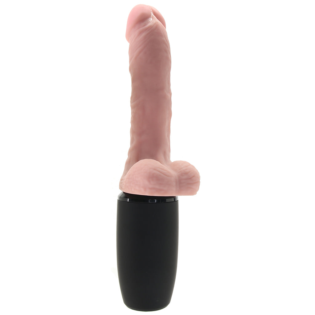 King Cock Triple Threat 6.5 Inch Thrusting Cock in White Vibrators > Realistic Vibrator Dildos