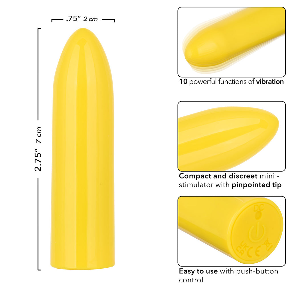 Turbo Buzz Classic Mini Bullet Vibe in Yellow Vibrators > Bullet and Egg Vibrators