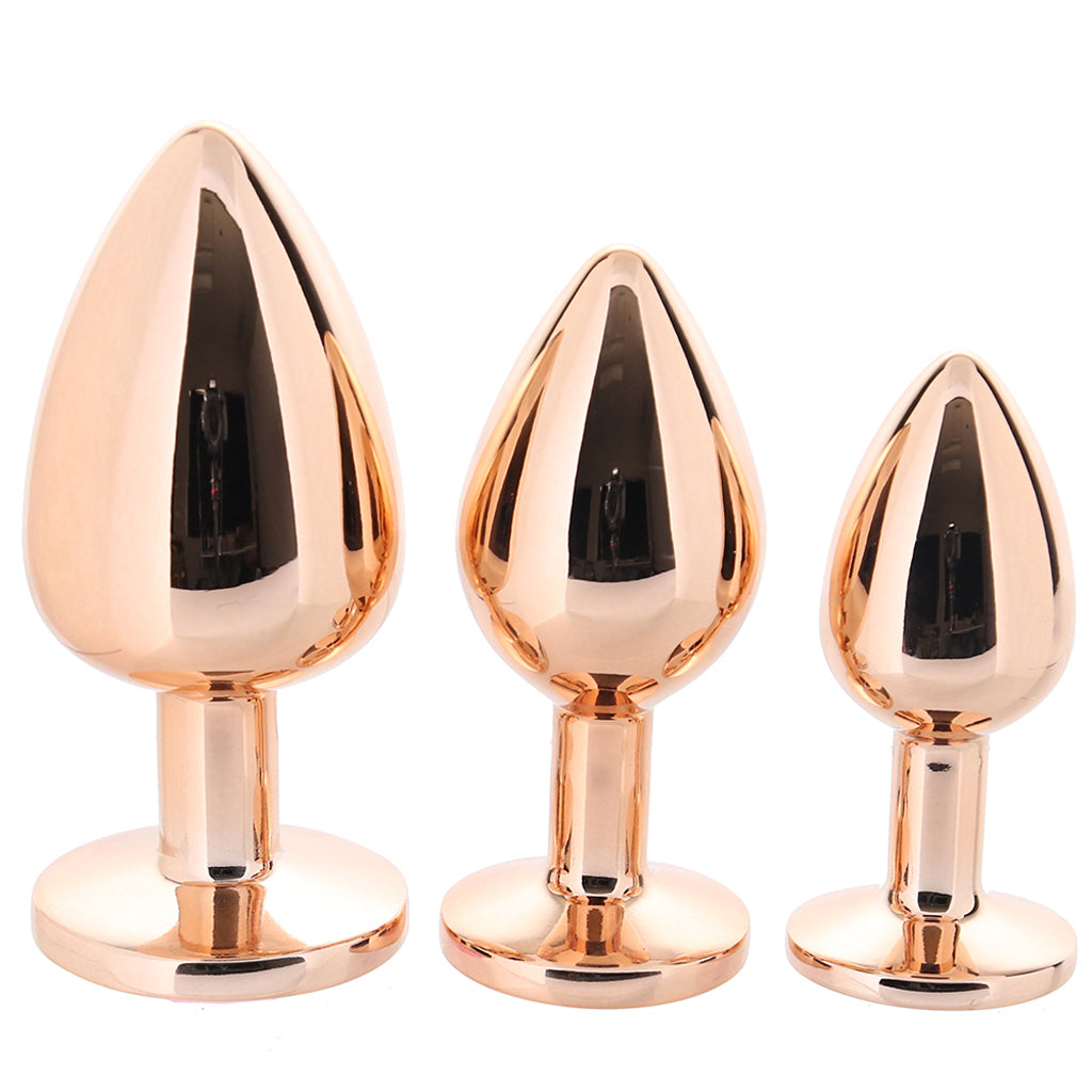 Rear Assets Round Gem Metal Plug Kit in Rose Anal Sex Toys > Butt Plugs