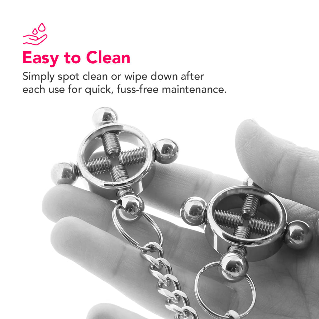 Nipple Grips 4-Point Nipple Press and Chain Bondage and Fetish > Nipple Stimulators & Clamps