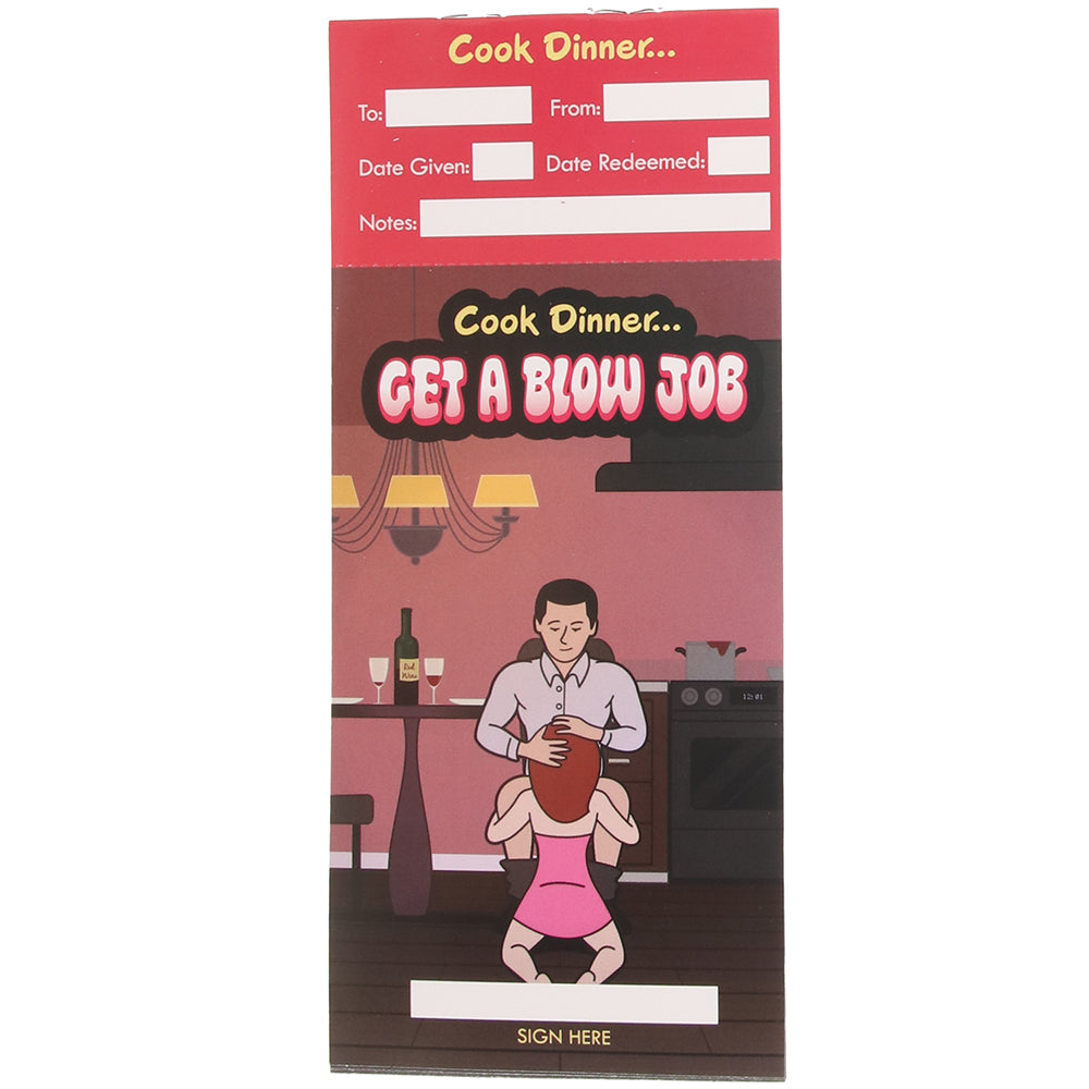 Blow Job Rewards Voucher Booklet Novelties 'n Parties