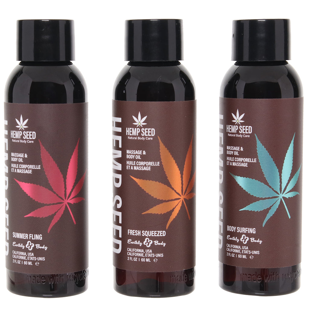 Hemp Seed Massage Oil Gift Set in 3 x 2oz/60ml Lubes and Lotions > Erotic Massage Oils