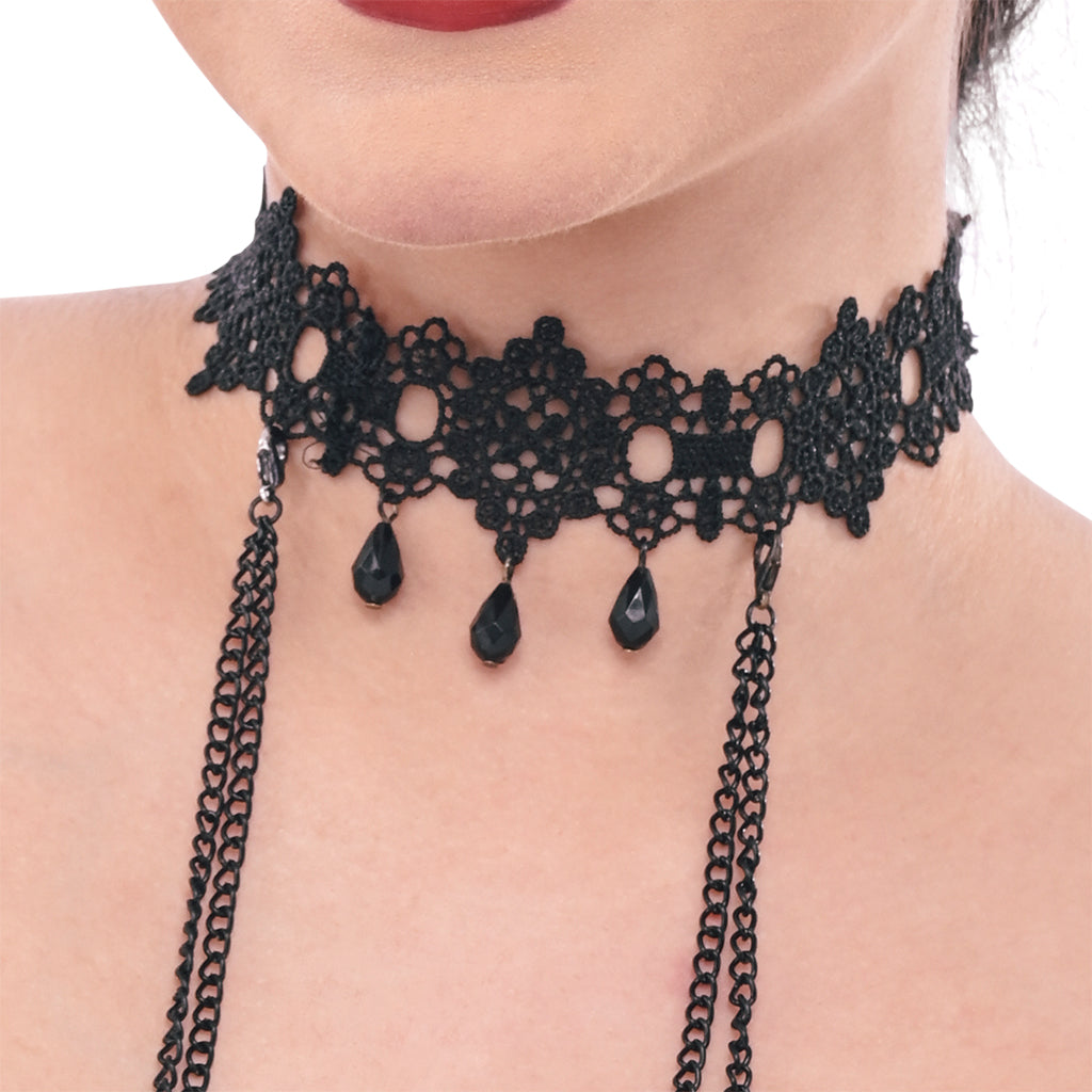 Sex & Mischief Lace Collar with Nipple Ties Bondage and Fetish > Tools & Accessories