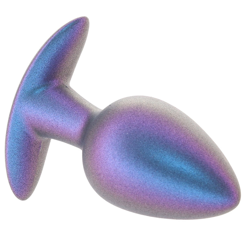 Ouch! Smooth Silicone 3.1 Inch Butt Plug in Metallic Blue Anal Sex Toys > Butt Plugs
