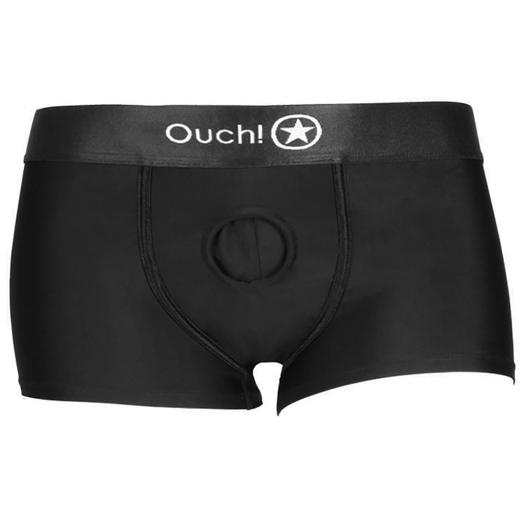 Ouch! Black Vibrating Strap-on Boxer /L Dildo Sex Toys > Strap-On and Harnesses
