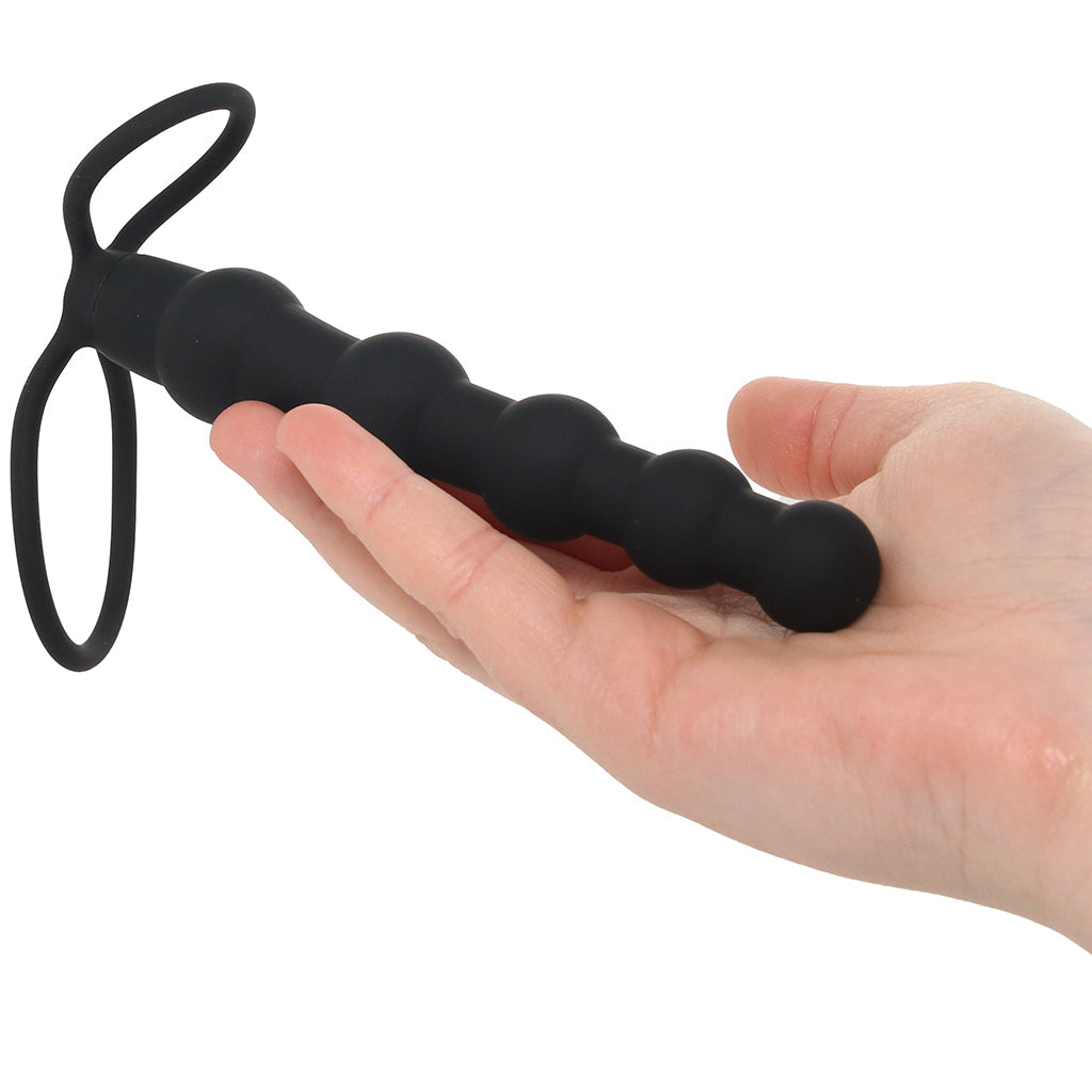 Silicone Beaded Double Rider in Black Anal Sex Toys > Anal Beads