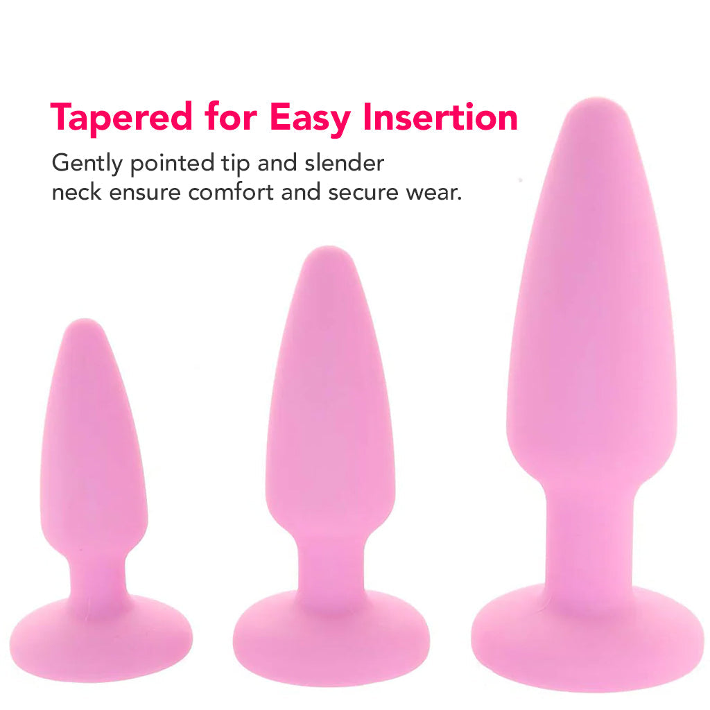 First Time Crystal Booty Anal Plug Set in Pink Anal Sex Toys > Butt Plugs