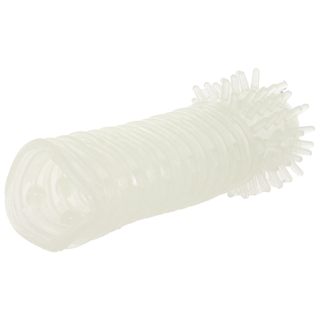 Textured Reversable Pleasure Sleeve in Glow-In-The-Dark Male Enhancement > Extenders and Sleeves