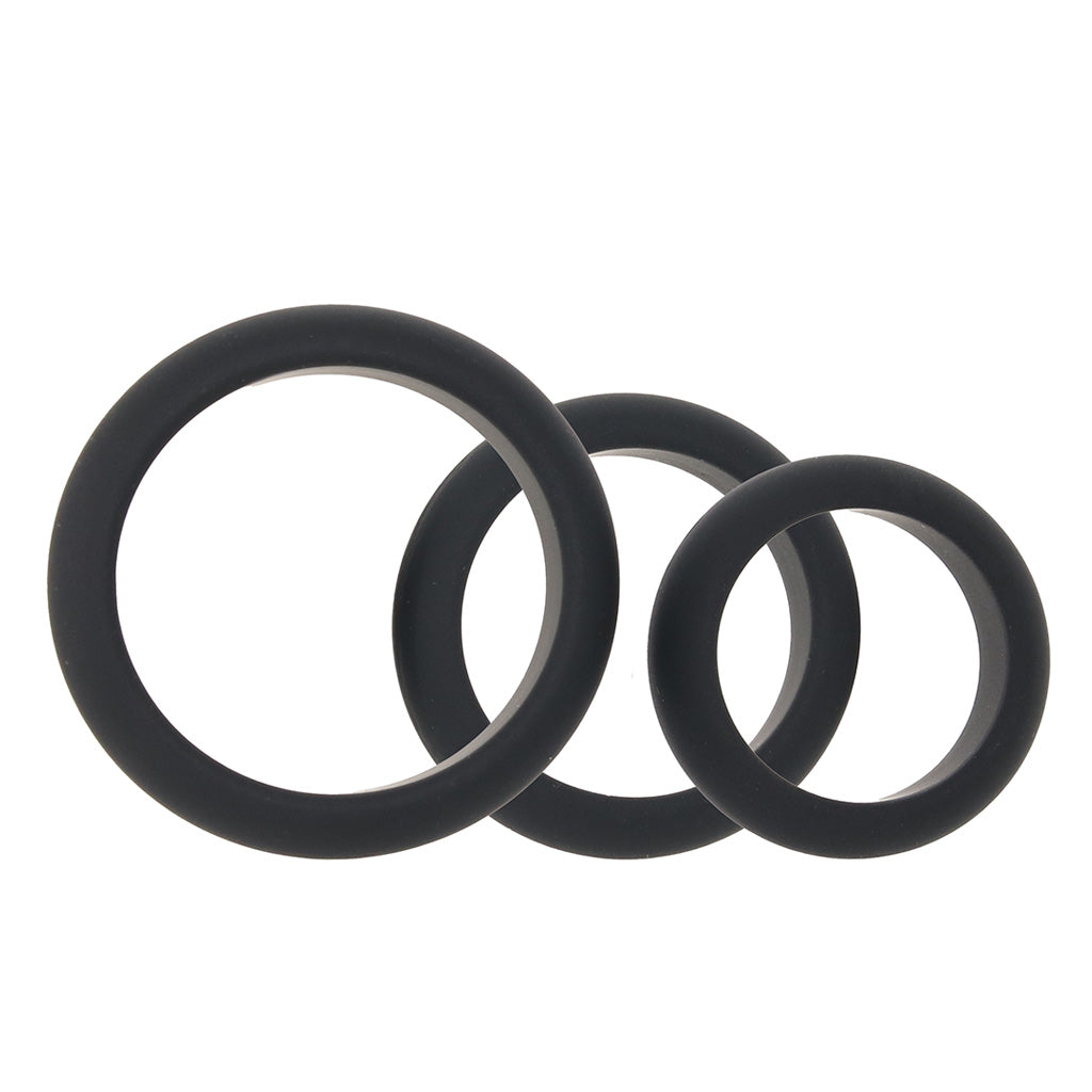 LEVELZ 3 Piece Wide O Cock Ring Set in S-L Cock Rings