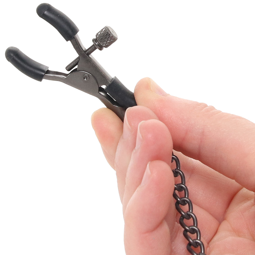 Sei Mio Nip & Tug Chained Nipple Clamps Bondage and Fetish > Nipple Stimulators & Clamps