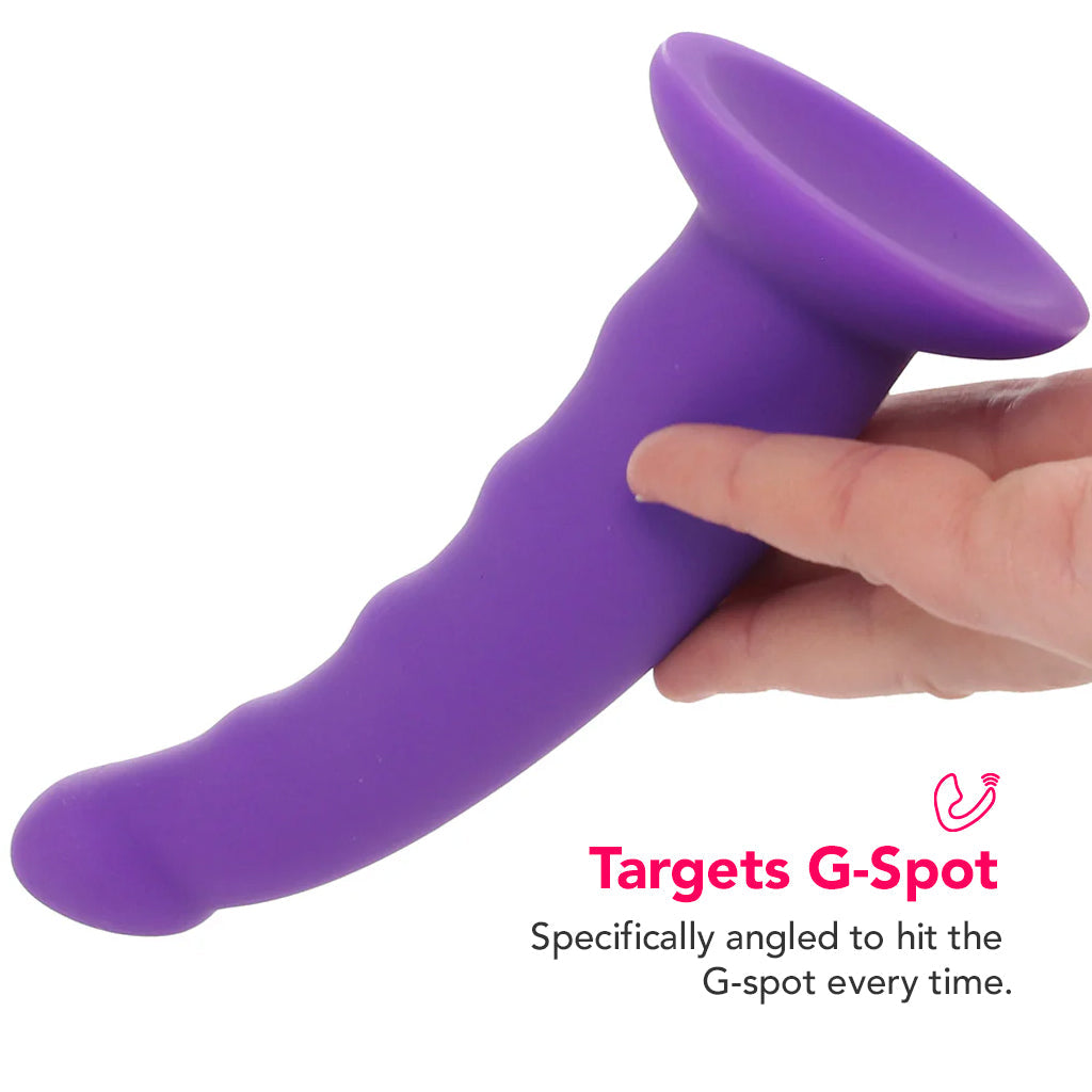 PinkCherry Premium 6.5 Inch Purple Silicone Wavy Dildo Dildo Sex Toys > G-Spot Dildos
