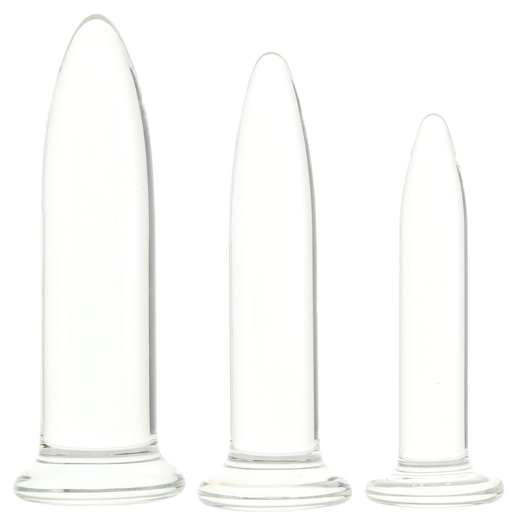Crystál 3 Piece Glass Dilator Training Kit Dildo Sex Toys > Non-Phallic Dildos