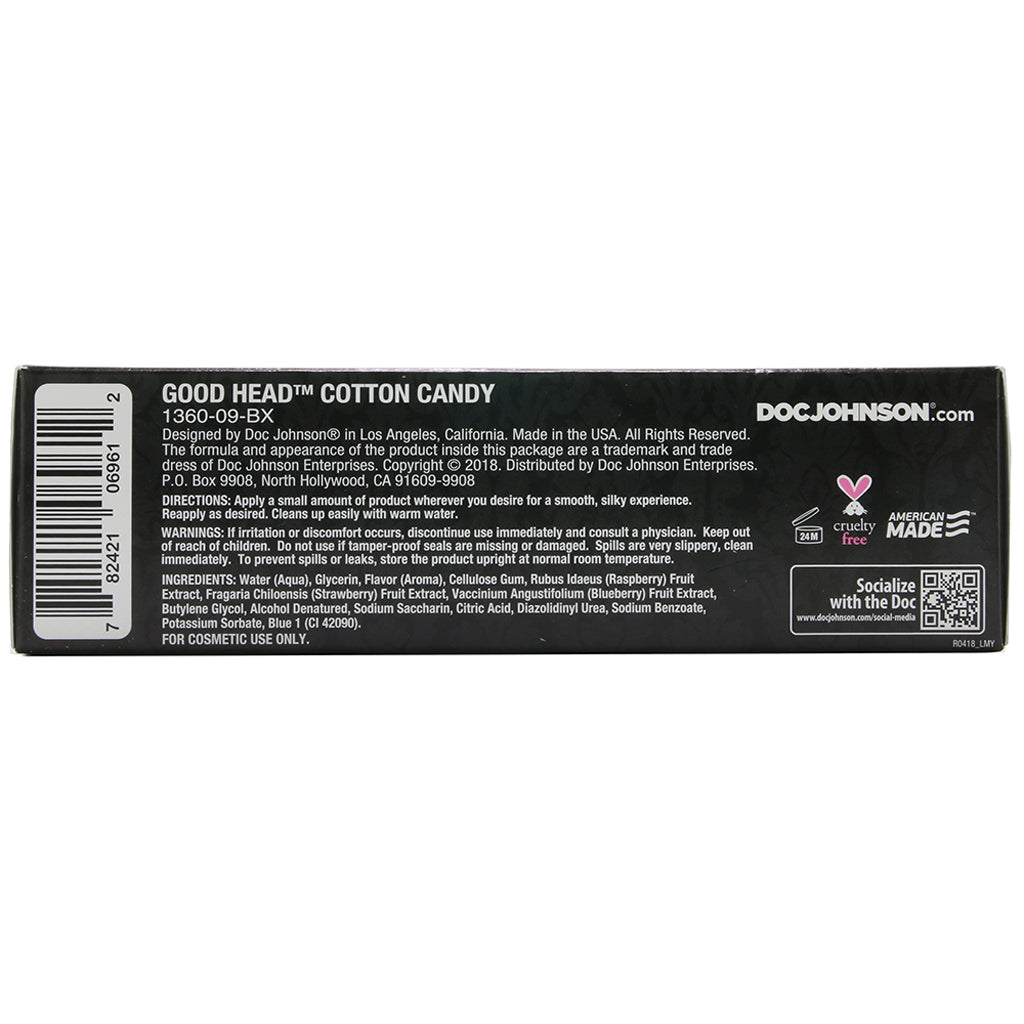 GoodHead Oral Delight Gel 4oz/113g in Cotton Candy Lubes and Lotions > Flavored Sex Lubes