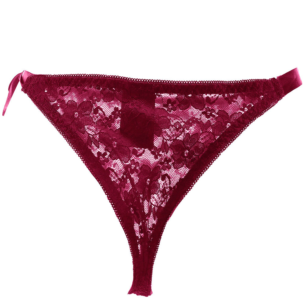 Remote Control Burgundy Lace Thong & Vibe Set XL Vibrators > Wearable & Panty Vibrators