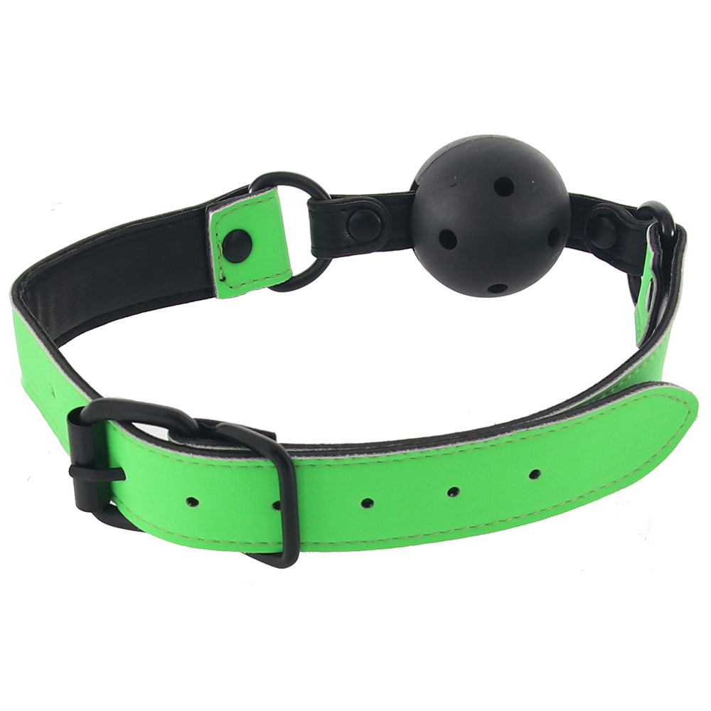 Ouch! Glow in the Dark Breathable Ball Gag Bondage and Fetish > Ball Gags & Mouth Restraints