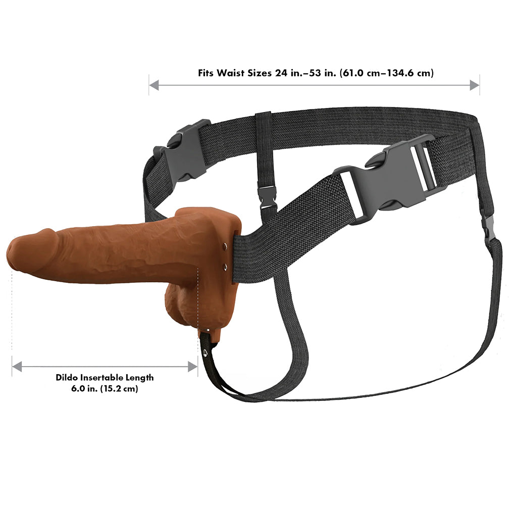 Fantasy X-tensions 6 Inch Hollow Strap-On Vibe in Brown Male Enhancement > Extenders and Sleeves